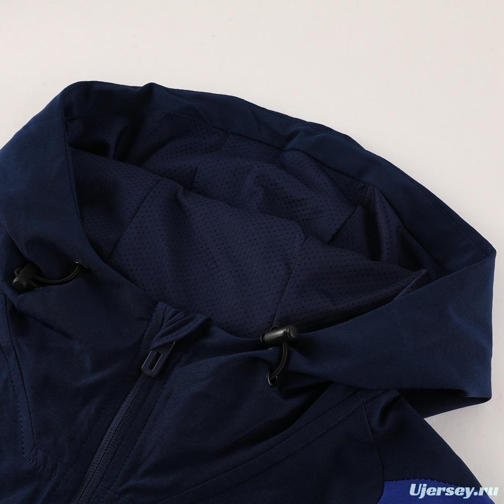 2025 Adidas Royal Blue Half Zipper Jacket+Long Pants S-2XL