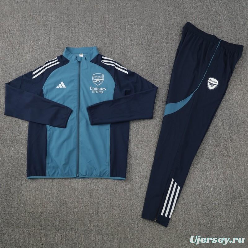 25/26 Arsenal Blue Full Zipper Jacket+Long Pants S-3XL