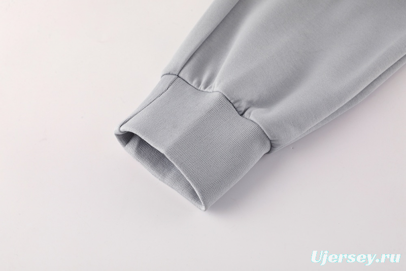 25/26 Manchester United Gray Half Zipper Jacket+Long Pants S-2XL