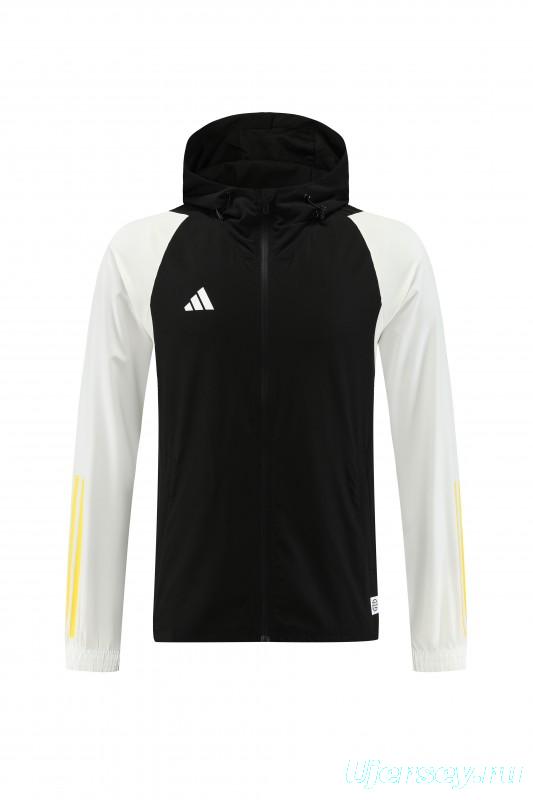2025 Adidas Black White Half Zipper Jacket+Long Pants S-2XL
