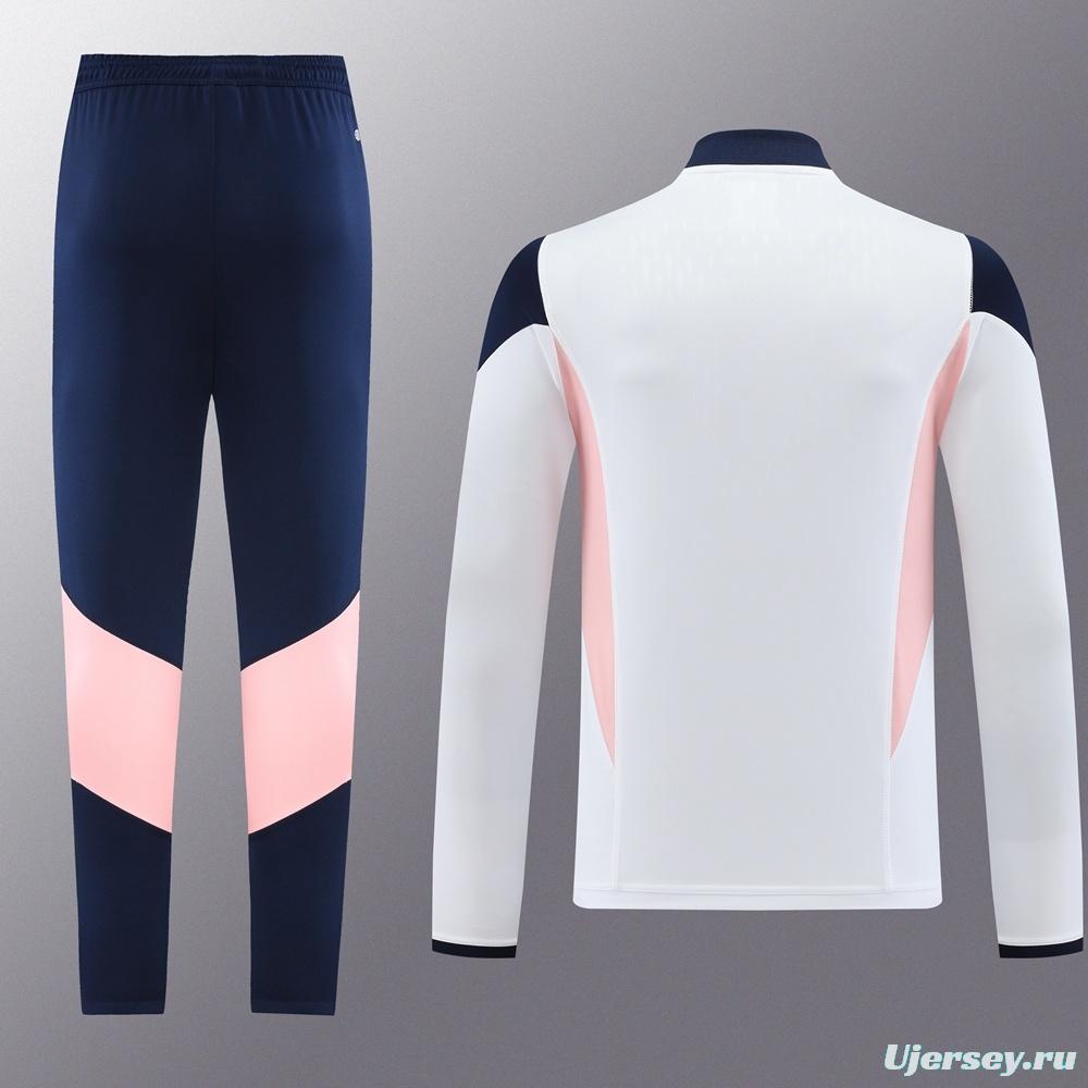 23/24 Ajax White S-2XL Half Zipper Jacket+Long Pants