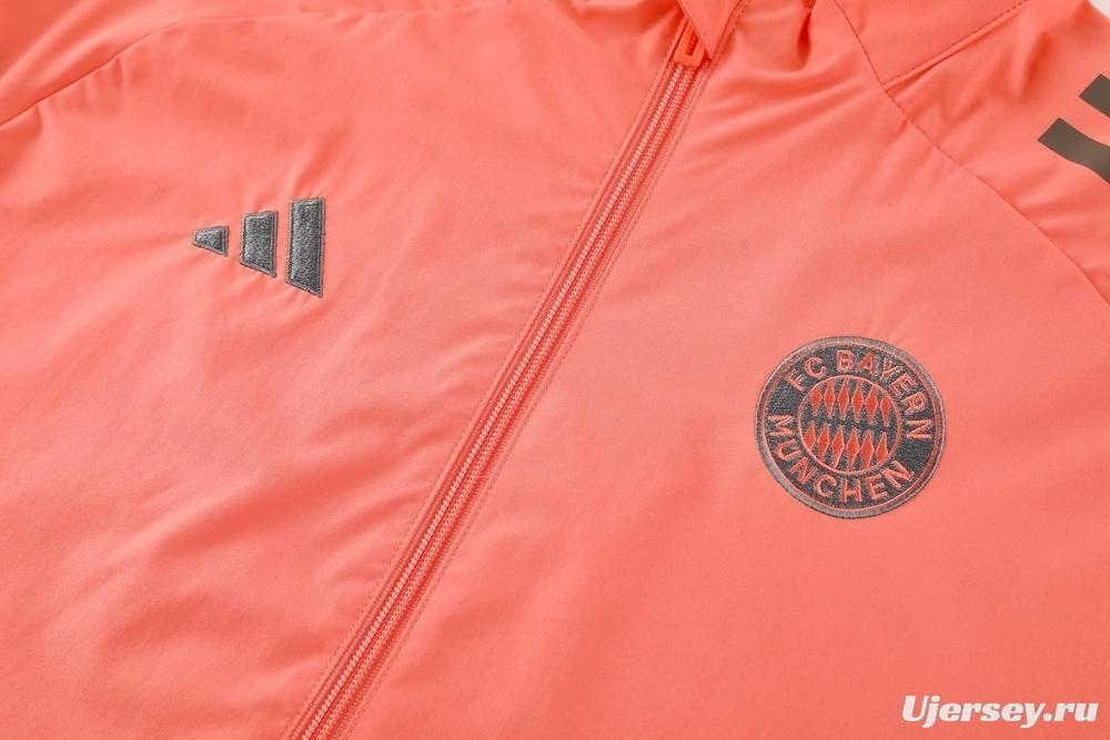 25/26 Bayern Munich Orange S-3XL Half Zipper Jacket+Long Pants