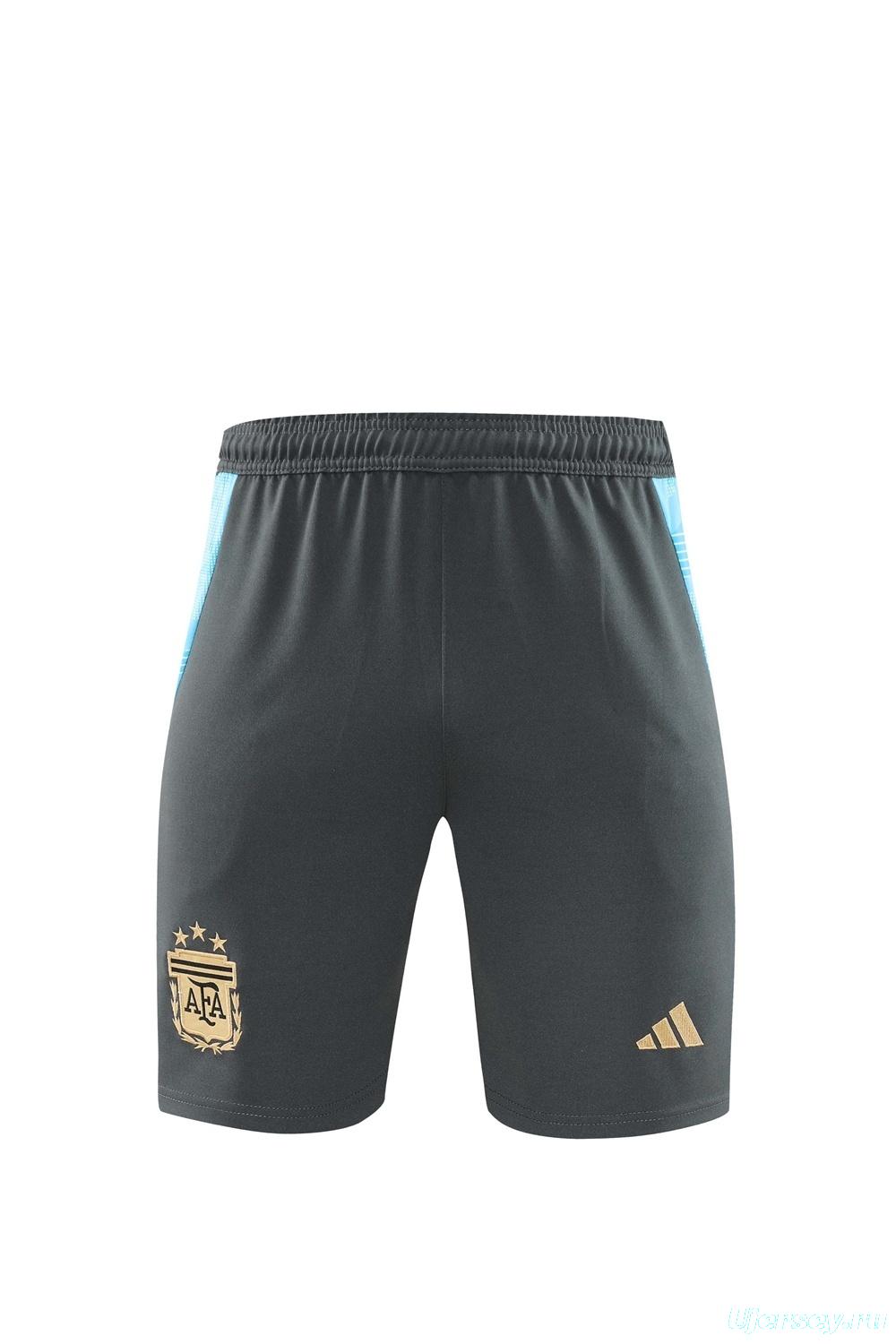 2025 Argentina Dark Gray Short Sleeve+Soccer Shorts