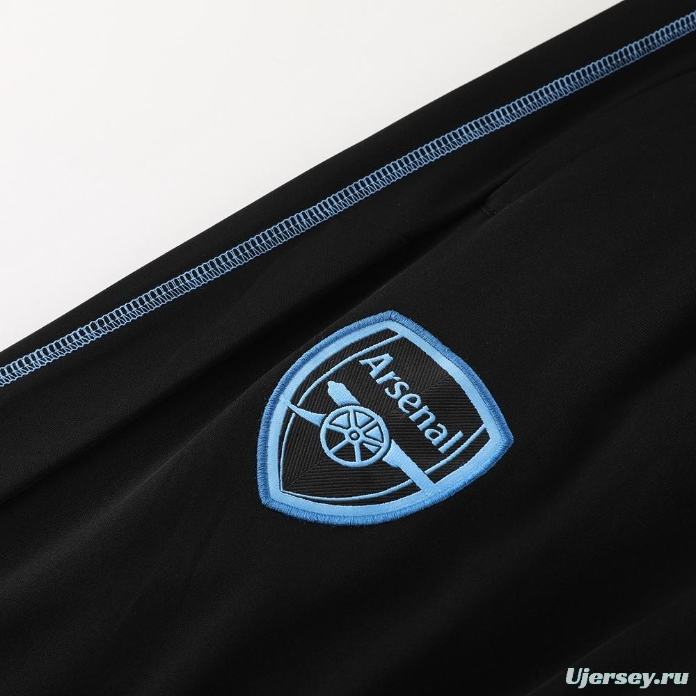 23/24 Arsenal Black S-2XL Half Zipper Jacket+Long Pants