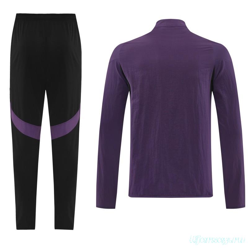 25/26 Manchester United Purple S-2XL Half Zipper Jacket+Long Pants