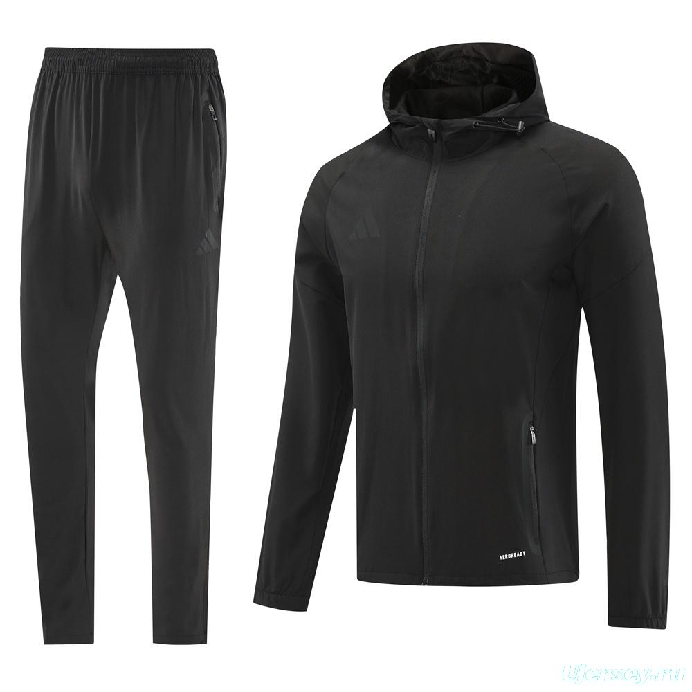2025 Adidas Black Half Zipper Jacket+Long Pants S-2XL