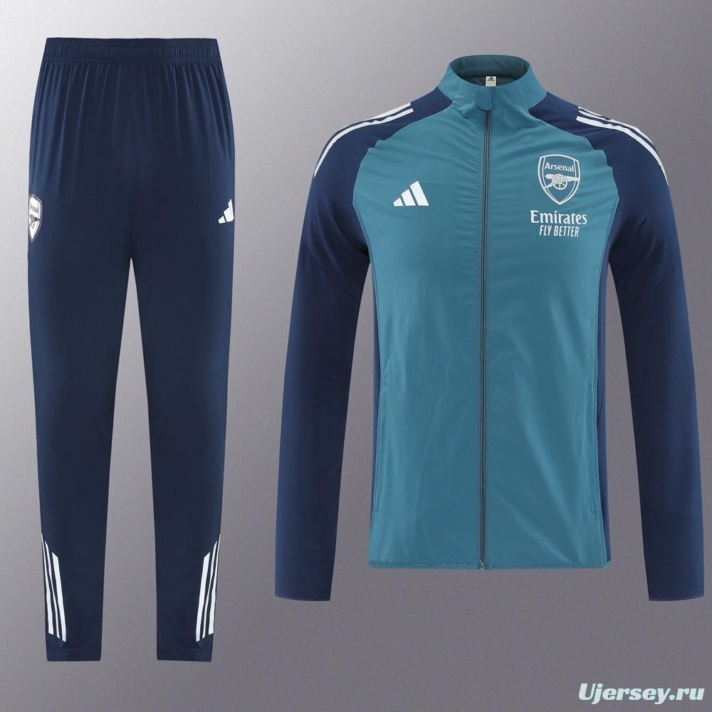 25/26 Arsenal Blue Full Zipper Jacket+Long Pants S-3XL