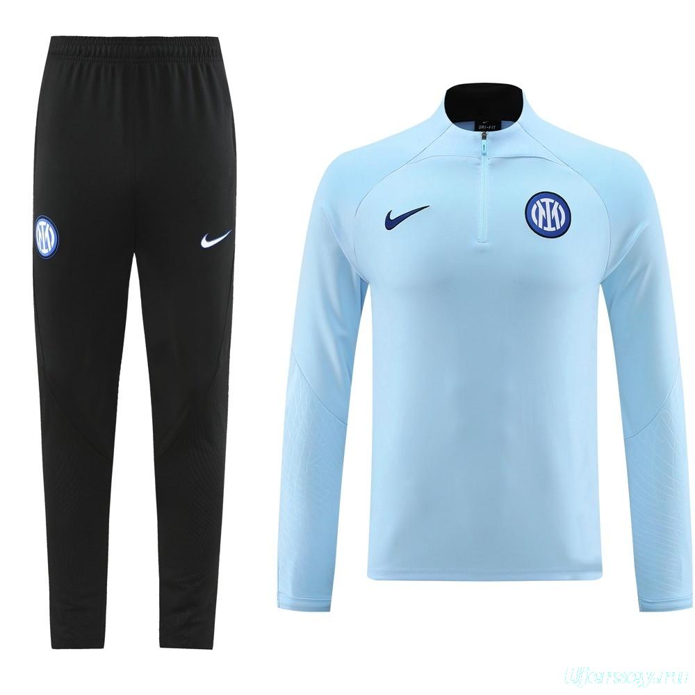 25/26 Inter Milan Sky Blue Half Zipper Jacket+Long Pants