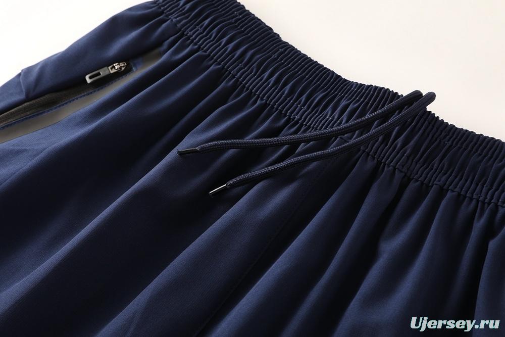 2025 Adidas Royal Blue Half Zipper Jacket+Long Pants S-2XL