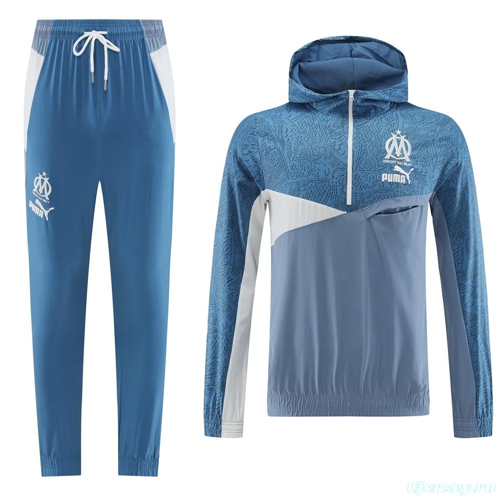 25/26 Olympique Marseille Half Zipper Jacket+Long Pants S-2XL