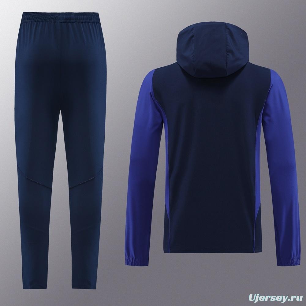 2025 Adidas Royal Blue Half Zipper Jacket+Long Pants S-2XL