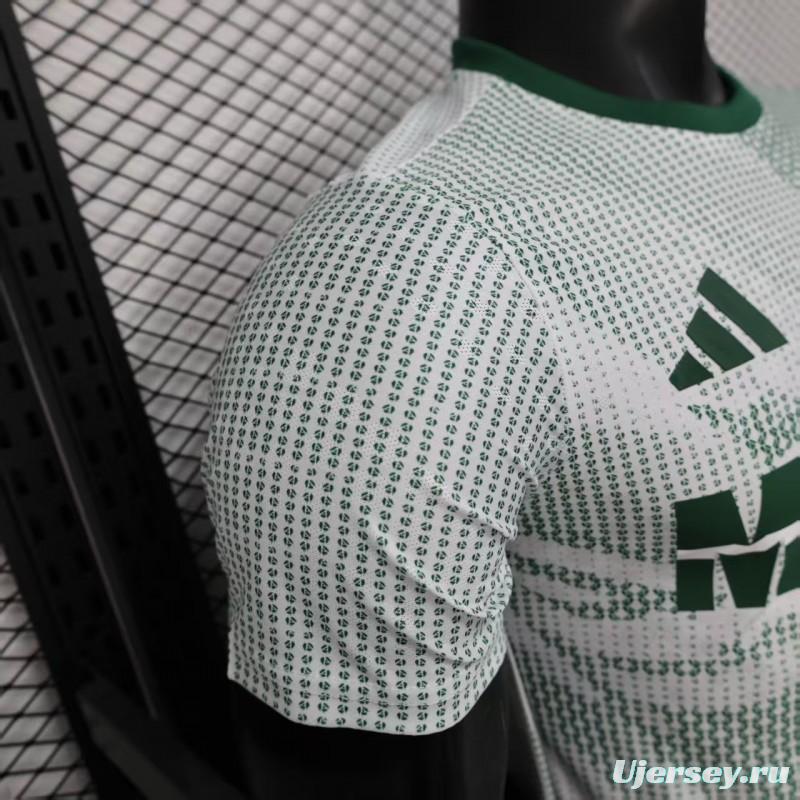 2025 Player Version  Mexico Away White with Halftone Dot Pattern World Cup Commemorative Jersey