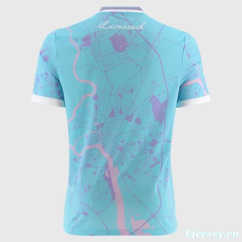 25/26 Limerick GAA Light Blue with Purple Map Design Away Jersey
