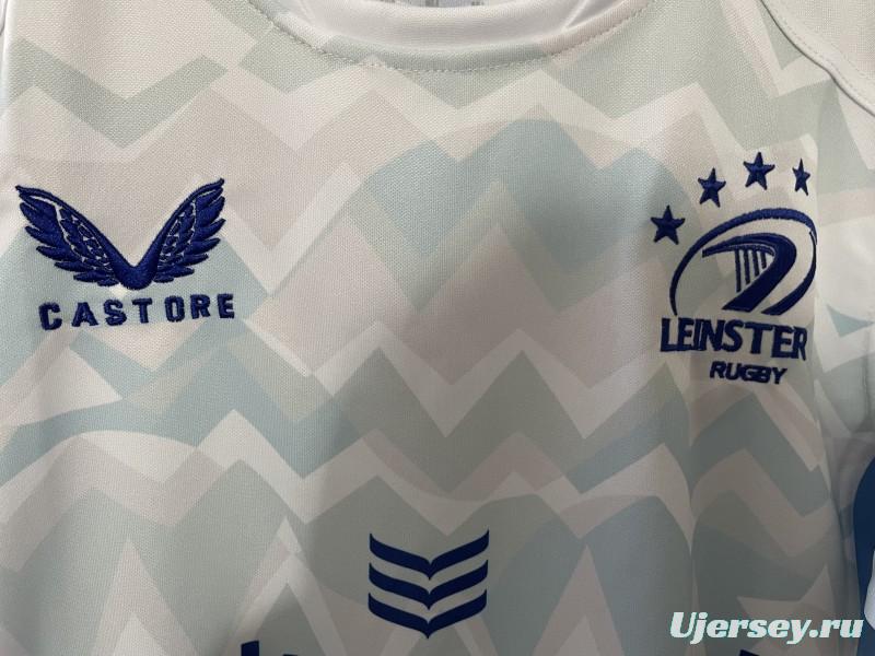 24/25 Leinster White with Chevron Pattern and Sky Blue Panels Jersey