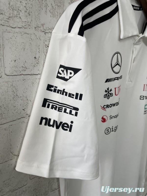 2026 F1 Mercedes-AMG Petronas F1 Team White Polo Shirt