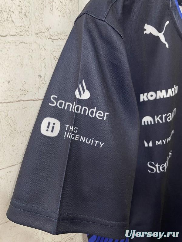 2025 F1 Williams Racing Navy Blue with Blue Diagonal Stripe Team Shirt