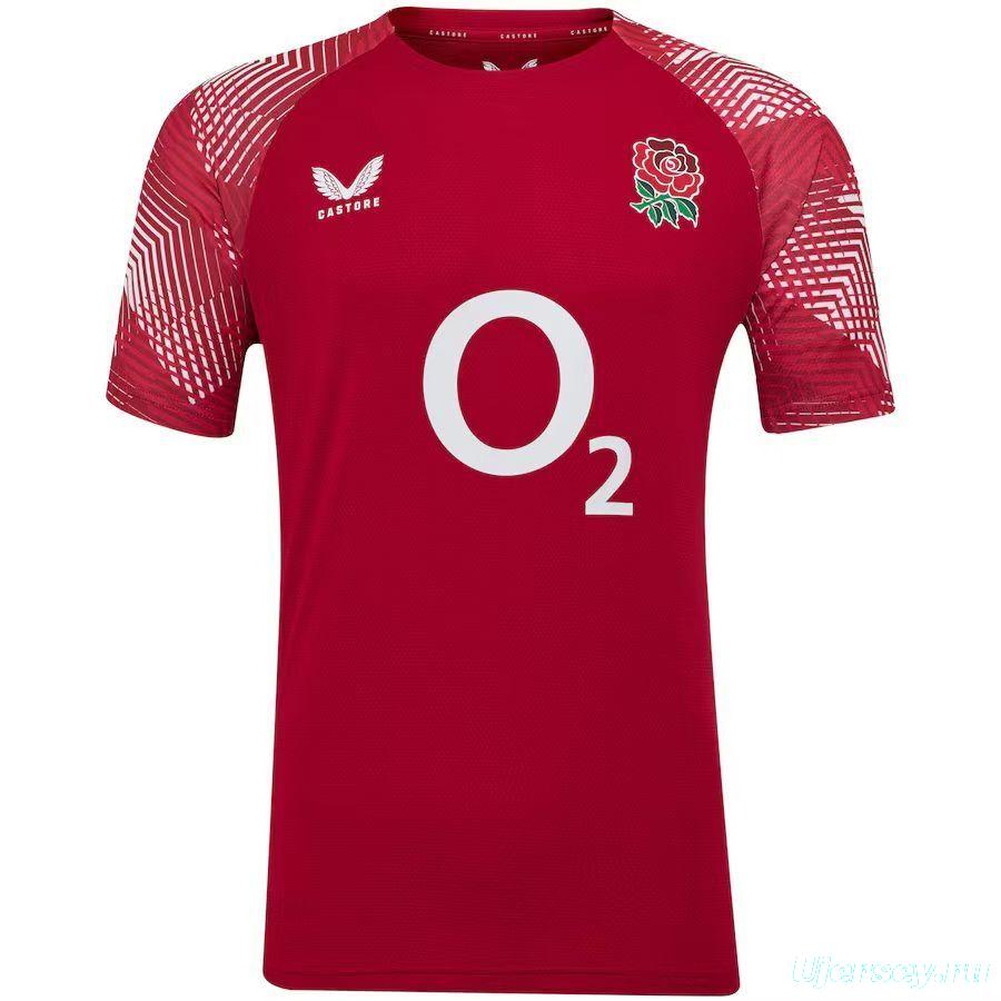 2026 England Red with Geometric Stripe Pattern Jersey