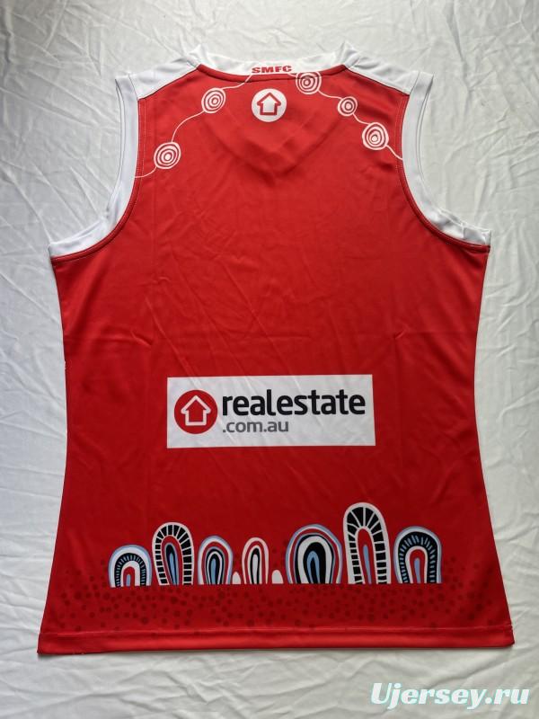 25/26 Sydney Swans White with Red Aboriginal Art Jersey