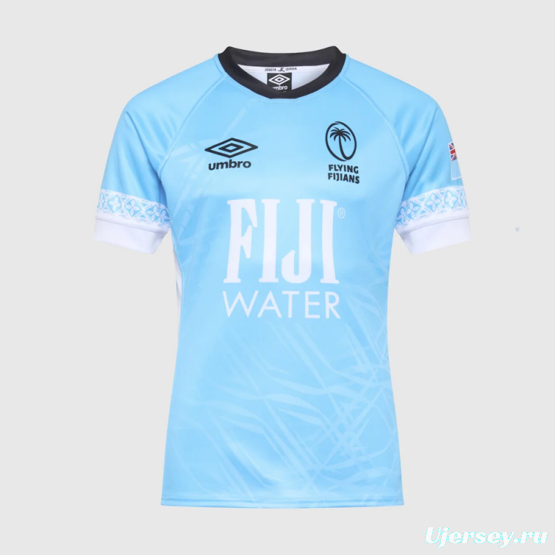 2026 Fiji Flying Fijians Sky Blue with Indigenous Patterns Jersey