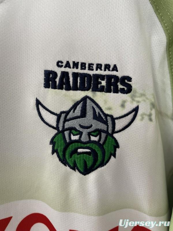 25/26 Canberra Raiders White Lime Green with War Memorial Graphic Jersey