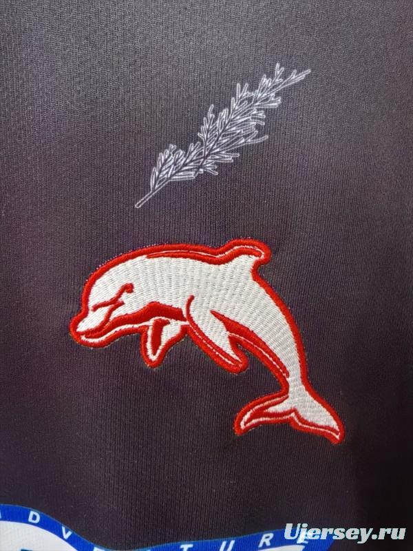 25/26 Redcliffe Dolphins Black with Sunset Pyramid Indigenous Jersey