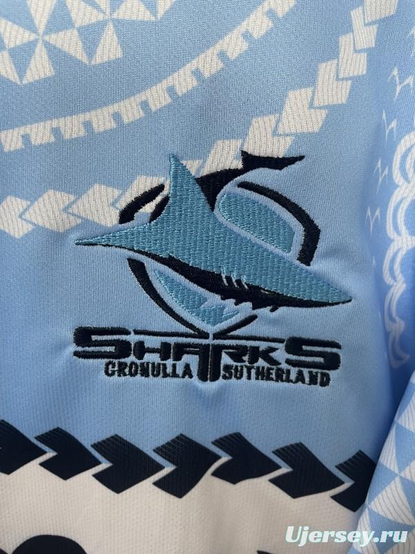 25/26 Cronulla-Sutherland Sharks Sky Blue with Indigenous Heritage Jersey