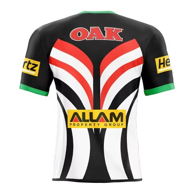 25/26 South Sydney Rabbitohs White with Red, Green and Black Abstract Stripes Jersey