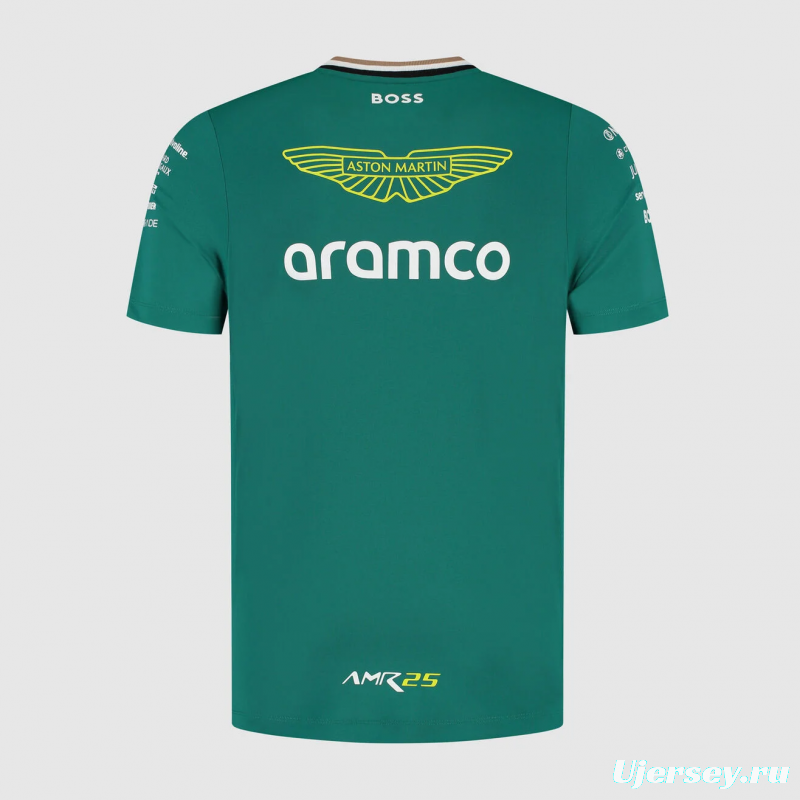 2025 F1 Aston Martin Aramco F1 Team Dark Green with Gold Trim Jersey
