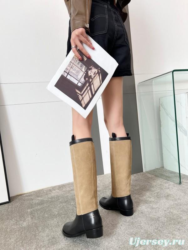 Adidas 2025 SS Western Suede Patchwork Slip-On Riding Boots - LY00400