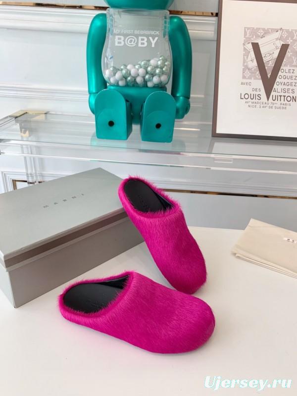 Marni 2025/SS Mule Shoes with Pony Hair Design - LY00