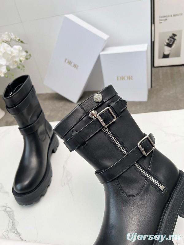 Dior 2025 SS Retro British Style Brogue New Knight Boots - LY00400
