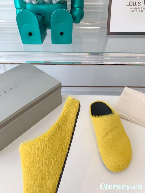 Marni 2025/SS Mule Shoes with Pony Hair - LY00