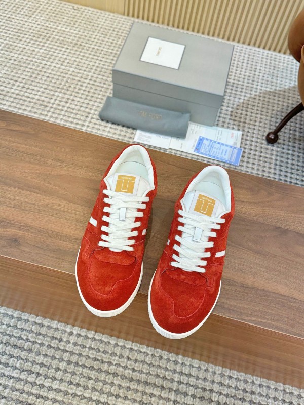 Tom Ford 2025 SS Casual Sneakers with Classic Color Blocking and Imported Leather Insole - AS00350