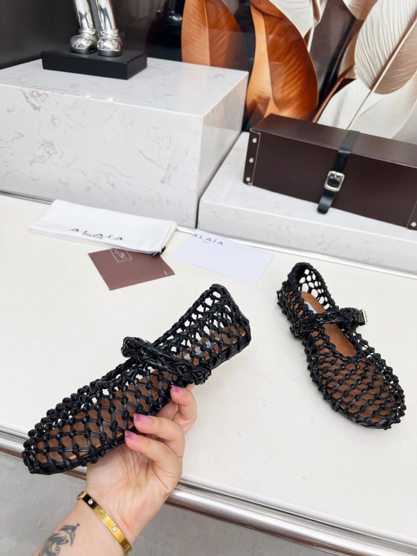 Alaia 2025SS Handwoven Ballet Dance Shoes with Inner Height Increase - LY00280