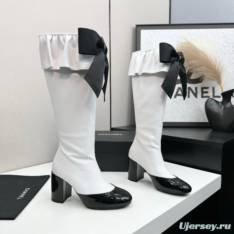 Chanel 2025/SS Bow Detail Block Heel Boots - LY00600