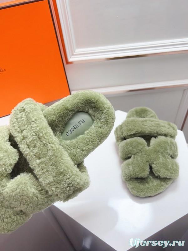 H Erijus Shoes 2025 Spring Summer Collection Genuine Fur Slippers - LY00270