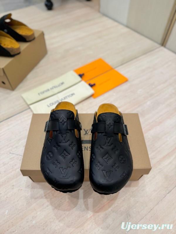 Louis Vuitton Louis Vuitton × BIRKENSTOCK Collaboration Boston Closed-Toe Soft Sole Mule Slippers - KFY00300