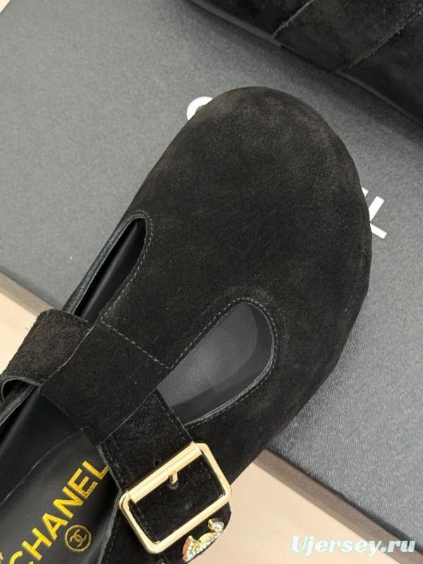 Chanel 2025 SS Minimalist Retro Birkenstock Sandals Half-Slip - KFY00280