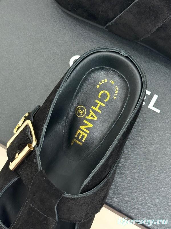 Chanel 2025 SS Minimalist Retro Birkenstock Sandals Half-Slip - KFY00280