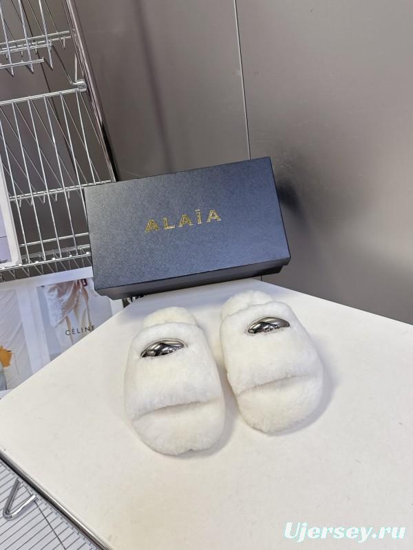 ALAÏA Fall/Winter 2025 Latest Fur Slippers - KFY00230
