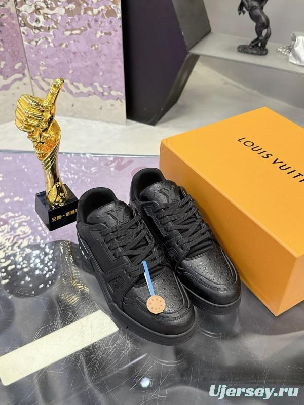 Louis Vuitton LV Trainer Maxi Sneakers Head Calfskin Ostrich Pattern Series - AS00400