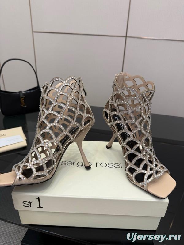 Sergio Rossi Mermaid Sandals 2025/SS Collection with Fishnet Design - KFY00470