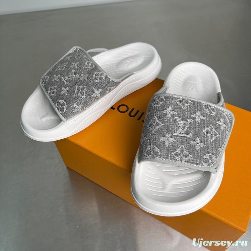 Louis Vuitton Miami Mule Slippers with Hook and Loop Fastener - YC