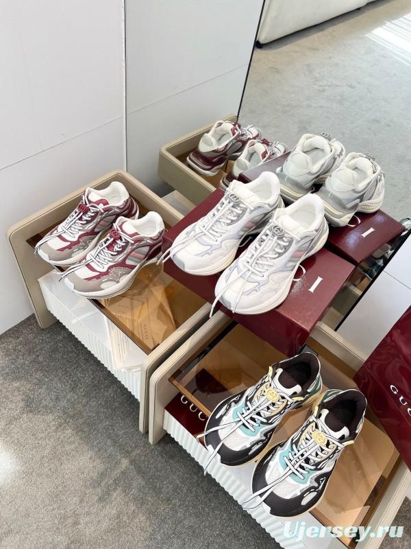 Gucci 2025 SS Collection 2.0 Sneakers with Reflective Stripes and Retro Design - AS00450