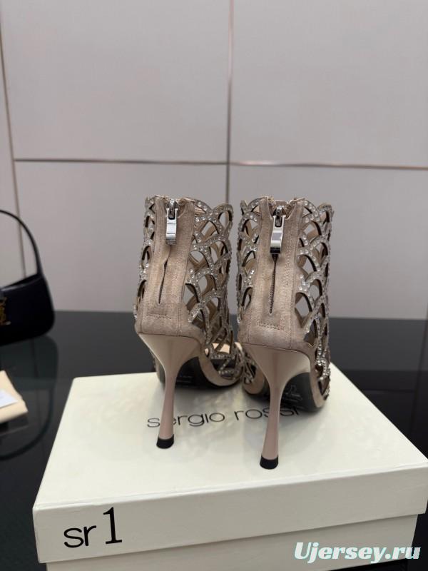 Sergio Rossi Mermaid Sandals 2025/SS Collection with Fishnet Design - KFY00470