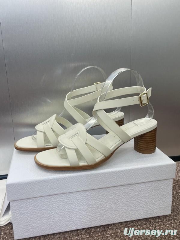 Dior D-Club Jelly Color Hollow Layered Cross Strap Mid Heel Women Shoes - KFY00290