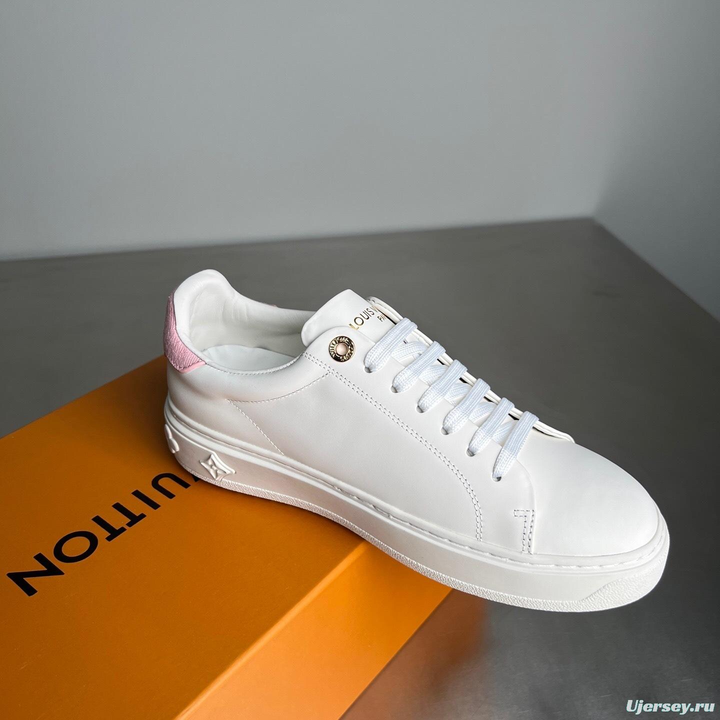Louis Vuitton Takashi Murakami Time Out Cherry Blossom Leather Flat Low-Top Sneakers - YC