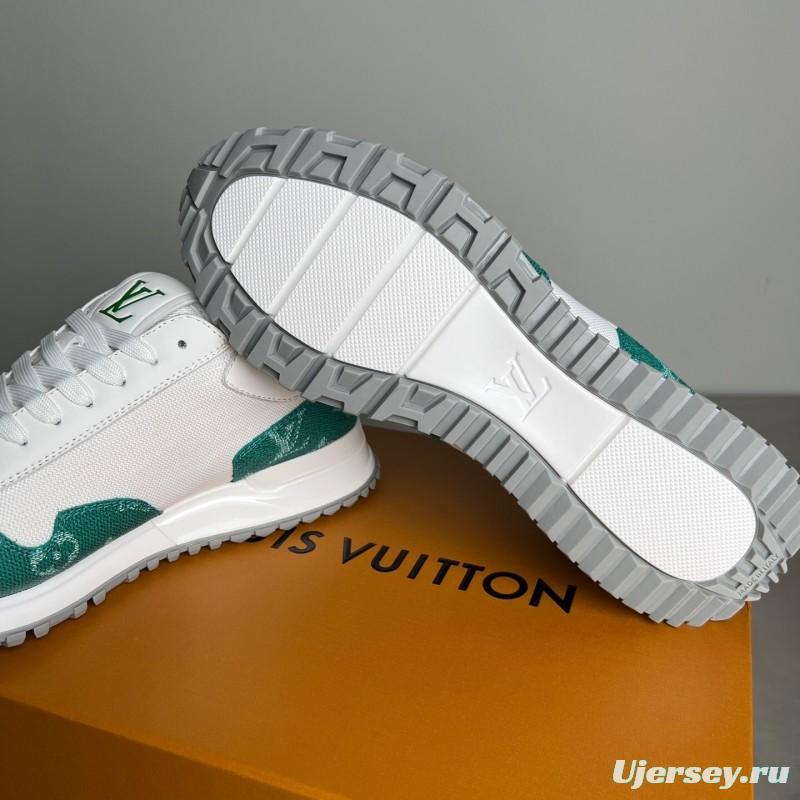 Louis Vuitton Run Away Leather Round Toe Lace-Up Low Top Casual Shoes - YC