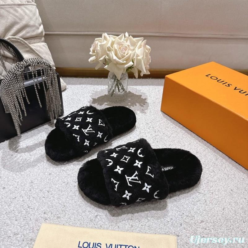 Lv 2025/ss Wool Lazy Slippers - LY00240