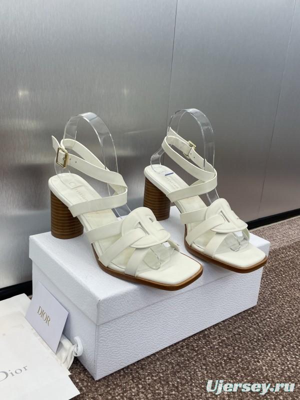 Dior D-Club Spring Summer New Jelly Color Hollow Layered Cross Strap High Heel Women Shoes - KFY00290